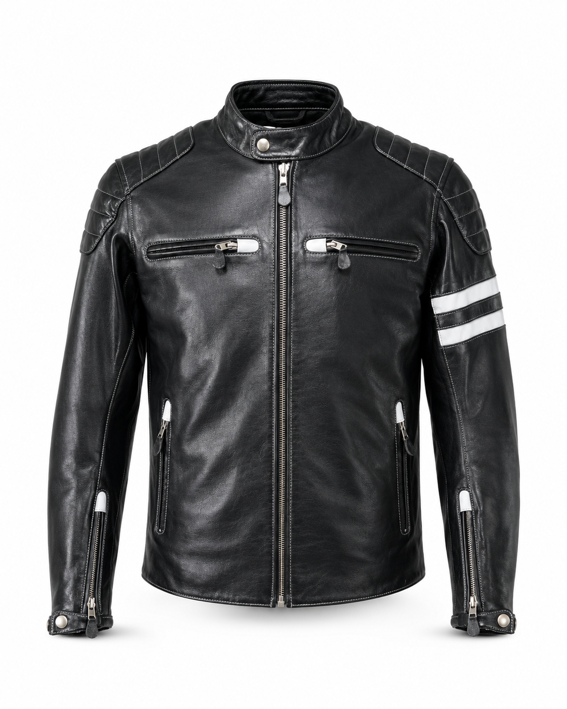 Rub-Off Sheepskin Biker Jacket