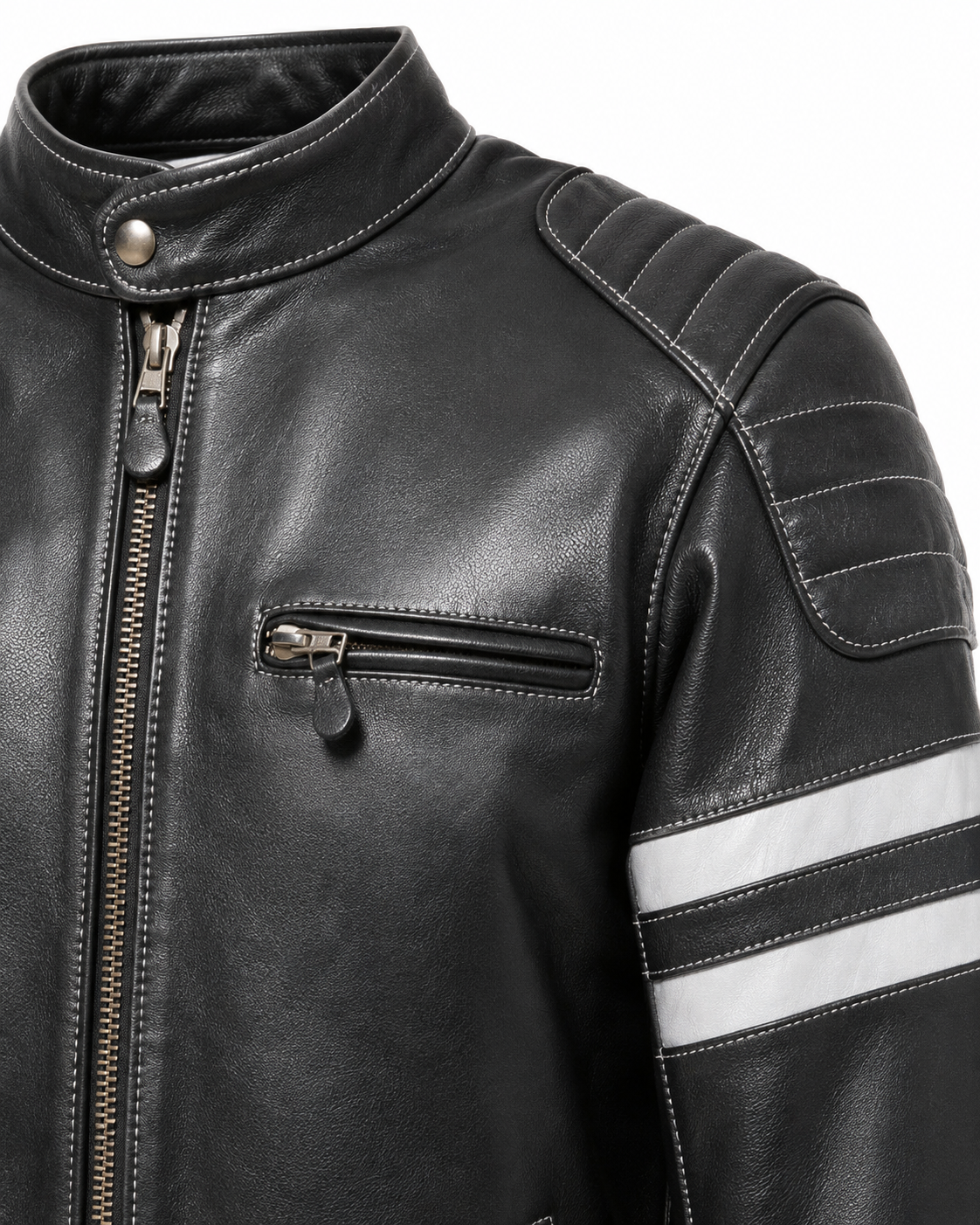 Rub-Off Sheepskin Biker Jacket