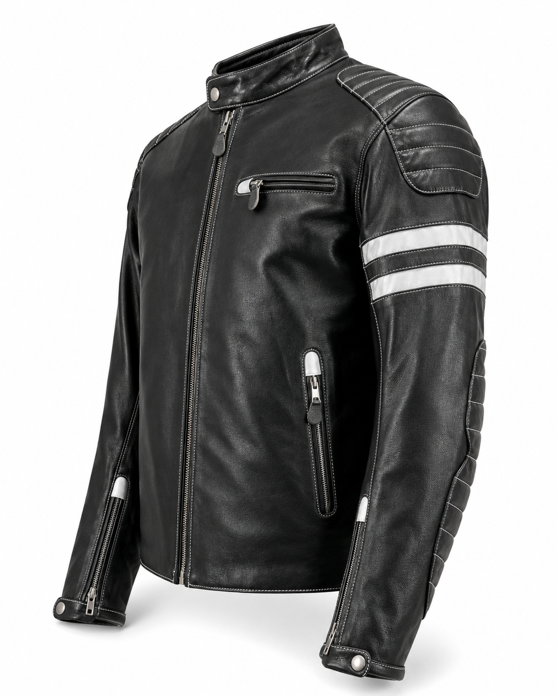 Rub-Off Sheepskin Biker Jacket