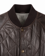 Rib-knit collar and snap-button fastening detail