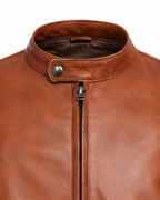 Cognac Sheepskin Nappa Café Racer Jacket